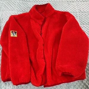 NWT Disney Minnie Mouse Red/Orange Sherpa Fleece Jacket XL